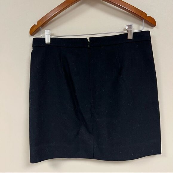 J Crew black wool postage stamp chevron skirt Sz 6 - Picture 5 of 8